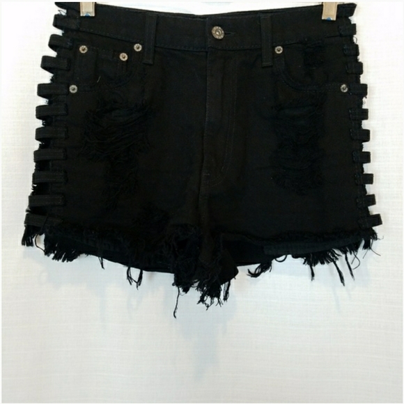 Carmar | Distressed Side Cut Out Jean Shorts 26 - Picture 2 of 7